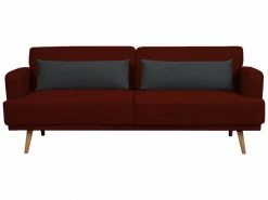 Canapé Lit Clic-clac 3 Places Rouge 26 Canapé Lit Clic-clac 3 Places Rouge -Banquette Soldes Magasin G 665224 A