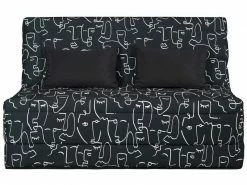 SIMMONS Banquette Lit Bz Slyde Avec Couette Faceline Noir