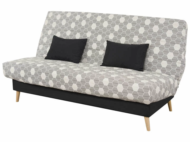 SIMMONS Banquette Lit Clic Clac Avec Couette Hexagone Noir 4 SIMMONS Banquette Lit Clic Clac Avec Couette Hexagone Noir – Image 2