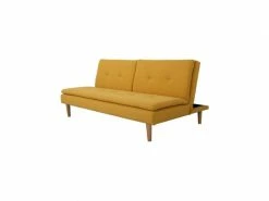 GPASPLUS Banquette Convertible 2 Places En Bois - Tissu Jaune - L 189 X P 105 X H 86 Cm - Eliana -Banquette Soldes Magasin G CNF A28006122 D