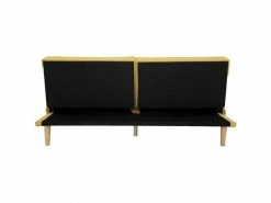 GPASPLUS Banquette Convertible 2 Places En Bois - Tissu Jaune - L 189 X P 105 X H 86 Cm - Eliana -Banquette Soldes Magasin G CNF A28006122 F