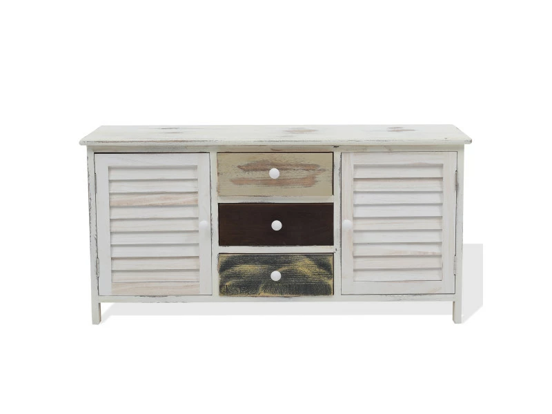 Mobili Rebecca Banc Meuble De Rangement 3 Tiroirs 2 Porte Bois Blanc 45x90x34 3 Mobili Rebecca Banc Meuble De Rangement 3 Tiroirs 2 Porte Bois Blanc 45x90x34