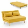 DECO_IN_PARIS Banquette Convertible 2 Places En Tissu Jaune Tonka