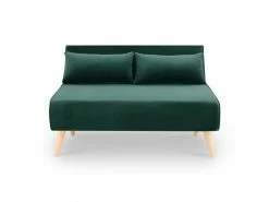 Banquette Convertible 2 Places En Velours Vert Tonka -Banquette Soldes Magasin G CNF B37178986 D