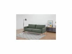 Canapé Convertible Clic-clac - Tissu Vert Avec Piétement En Bois - L 200 X P 87 X 84 Cm - Arco -Banquette Soldes Magasin G CNF B79251864 D