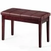 Banquette Piano Avec Coussin Rayé Rembourré En Cuir Pu Et Compartiment De Rangement, Pour Usage Professionnel/privé, Marron -Banquette Soldes Magasin G CNF C92952106 B