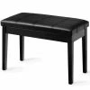 Banquette Piano Avec Coussin Rayé Rembourré En Cuir Pu Et Compartiment De Rangement, Pour Usage Professionnel/privé, Noir -Banquette Soldes Magasin G CNF D18800959 B