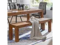 Finebuy Banc De Cuisine Bois Massif Sheesham Champêtre | Salle à Manger Banque Banc Pour Table De Cuisine | Banc Salle à Manger -Banquette Soldes Magasin G CNF D19660888 C