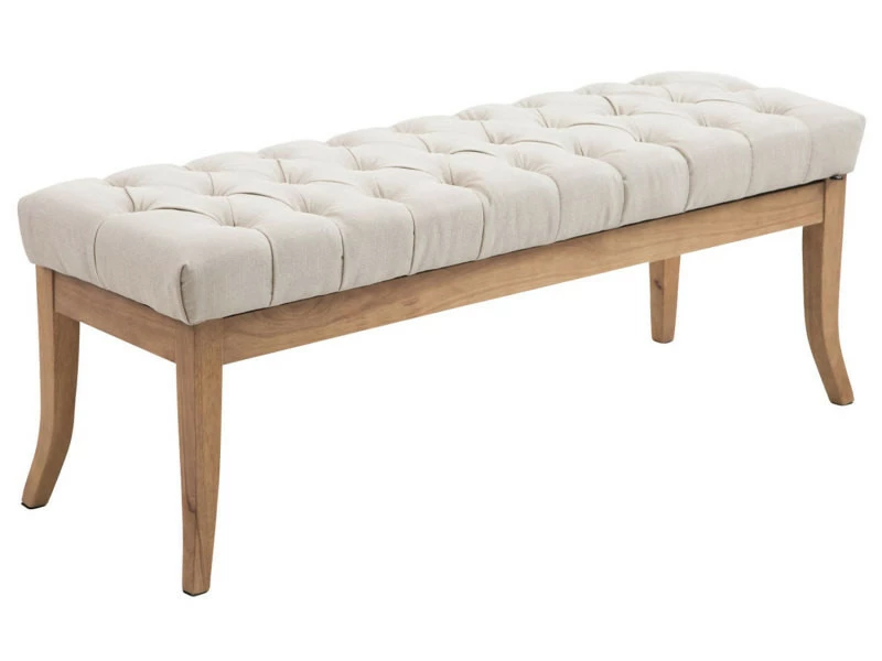 Banc Ramses Tissu Pieds Antique Clair , Crème/120 Cm 3 Banc Ramses Tissu Pieds Antique Clair , Crème/120 Cm