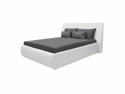 GPASPLUS Cloud Lit Adulte - 160 X 200 Cm + Coffre De Rangement - Simili Blanc -sommier A Lattes Inclus