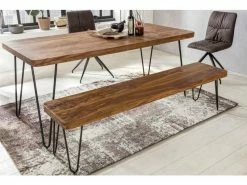 Finebuy Banc De Cuisine Bois Massif Sheesham | Salle à Manger Banque - Banc Pour Table De Cuisine | Banc Salle à Manger -Banquette Soldes Magasin G CNF D61547802 D