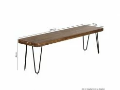 Finebuy Banc De Cuisine Bois Massif Sheesham | Salle à Manger Banque - Banc Pour Table De Cuisine | Banc Salle à Manger -Banquette Soldes Magasin G CNF D61547802 E