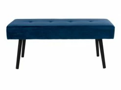 Banc En Tissu Coloris Bleu Foncé - Dim : 100 X 44 X 35 Cm -pegane-