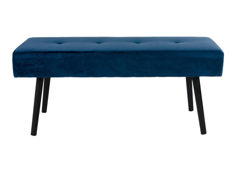 Banc En Tissu Coloris Bleu Foncé - Dim : 100 X 44 X 35 Cm -pegane- 3 Banc En Tissu Coloris Bleu Foncé - Dim : 100 X 44 X 35 Cm -pegane-