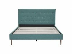 GPASPLUS Ocean Lit Adulte 160 X 200 Cm - Tissu Vert - Pieds Dores - Sommier A Lattes -Banquette Soldes Magasin G CNF D77798656 D