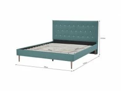 GPASPLUS Ocean Lit Adulte 160 X 200 Cm - Tissu Vert - Pieds Dores - Sommier A Lattes -Banquette Soldes Magasin G CNF D77798656 E