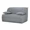 MEUBLETMOI Banquette Lit Bz 140x190 Cm En Tissu Gris Matelas 12 Cm – Buzzy -Banquette Soldes Magasin G CNF D88021408 B