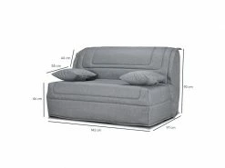 MEUBLETMOI Banquette Lit Bz 140x190 Cm En Tissu Gris Matelas 12 Cm – Buzzy -Banquette Soldes Magasin G CNF D88021408 R