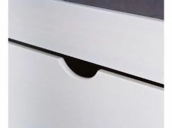 Lit Avec Compartiments De Rangement, Table De Chevet Avec Roues Inclus, En Pin Massif Verni à L'eau, Blanc -Banquette Soldes Magasin G CNF E69429924 D