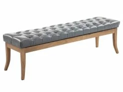 Banc Ramses Similicuir Antique Clair , Gris/150 Cm