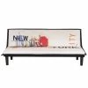 GPASPLUS Cassy Banquette Clic Clac 3 Places Imprimé New York - Tissu Gris Clair - L 179 X P 79 X H 74 Cm
