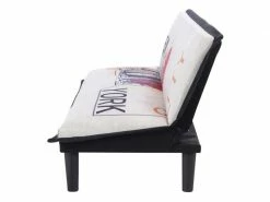 GPASPLUS Cassy Banquette Clic Clac 3 Places Imprimé New York - Tissu Gris Clair - L 179 X P 79 X H 74 Cm -Banquette Soldes Magasin G CNF F95289344 F