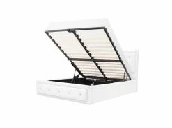 GPASPLUS Virginia Lit Coffre Adulte 160x200 Cm - Simili Blanc - Sommier Inclus -Banquette Soldes Magasin G CNF H44324294 E