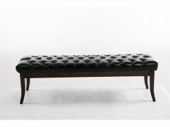 Banc Ramses Similicuir Antique Sombre , Noir /150 Cm