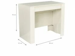 Dmora Table Console Extensible, Blanc Brillant, 90 X 78 X 51 Cm (jusqu'à 237 Avec Rallonges). -Banquette Soldes Magasin G CNF I99760131 D