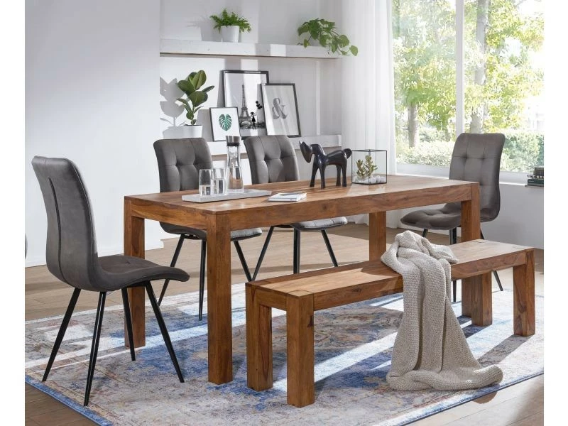 Finebuy Banc De Cuisine Bois Massif Sheesham Champêtre | Salle à Manger Banque Banc Pour Table De Cuisine | Banc Salle à Manger 6 Finebuy Banc De Cuisine Bois Massif Sheesham Champêtre | Salle à Manger Banque Banc Pour Table De Cuisine | Banc Salle à Manger – Image 4