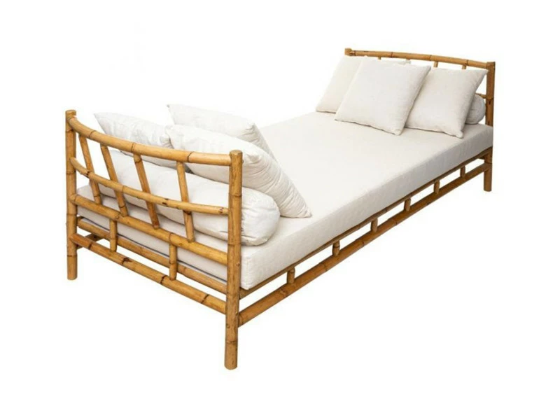 Banquette En Rotin Coloris Marron - Longueur 220 X Profondeur 90 X Hauteur 76,5 Cm -pegane- 3 Banquette En Rotin Coloris Marron - Longueur 220 X Profondeur 90 X Hauteur 76,5 Cm -pegane-