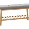 Banquette Marne En Tissu Avec Pieds Carrés En Bois De Bambou , Gris/90 Cm -Banquette Soldes Magasin G CNF J69718492 B