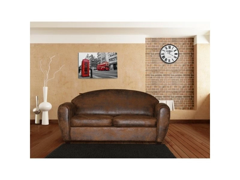 Canapé Convertible 3 Places Marron Aspect Vieilli - Cuba 4 Canapé Convertible 3 Places Marron Aspect Vieilli - Cuba – Image 2