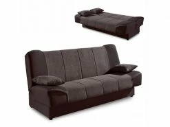 Alton - Canapé Clic Clac Convertible En Tissu Marron