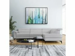 GPASPLUS Canape Dangle Droit Avec 1 Place Relax Electrique - Tissu Gris - L 292 X P 232 X H 99 Cm - Melbourne -Banquette Soldes Magasin G CNF L54368064 D