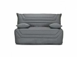 MEUBLETMOI Banquette Lit Bz 140x190 Cm En Tissu Gris Et Matelas 12 Cm - Cyriac -Banquette Soldes Magasin G CNF M61401017 F