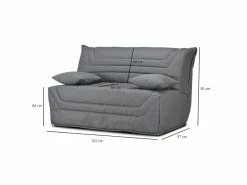 MEUBLETMOI Banquette Lit Bz 140x190 Cm En Tissu Gris Et Matelas 12 Cm - Cyriac -Banquette Soldes Magasin G CNF M61401017 R