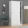 Armoire Avec Deux Portes Coulissantes, Couleur Blanche, 200 X 100 X 50 Cm -Banquette Soldes Magasin G CNF M94409138 B