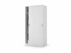 Armoire Avec Deux Portes Coulissantes, Couleur Blanche, 200 X 100 X 50 Cm -Banquette Soldes Magasin G CNF M94409138 E