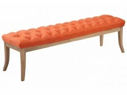 Banc Ramses Tissu Pieds Antique Clair , Orange/150 Cm