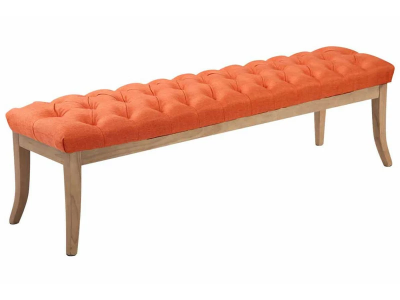 Banc Ramses Tissu Pieds Antique Clair , Orange/150 Cm 3 Banc Ramses Tissu Pieds Antique Clair , Orange/150 Cm