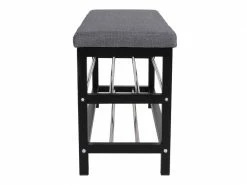 Banc Coloris Gris En Acier / Polyester - 100 X 34 X 50 Cm -pegane- -Banquette Soldes Magasin G CNF N61359512 D