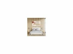 GPASPLUS Lit Adulte 140 X 160 Cm Tete De Lit Capitonnee + Coffre De Rangement - Simili Blanc - Sommier Blanc - Miles -Banquette Soldes Magasin G CNF N63282595 D