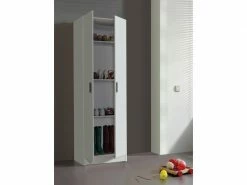 Dmora Armoire Multi-usage à Deux Portes, Couleur Blanche, 180 X 59 X 37 Cm, Modèle A