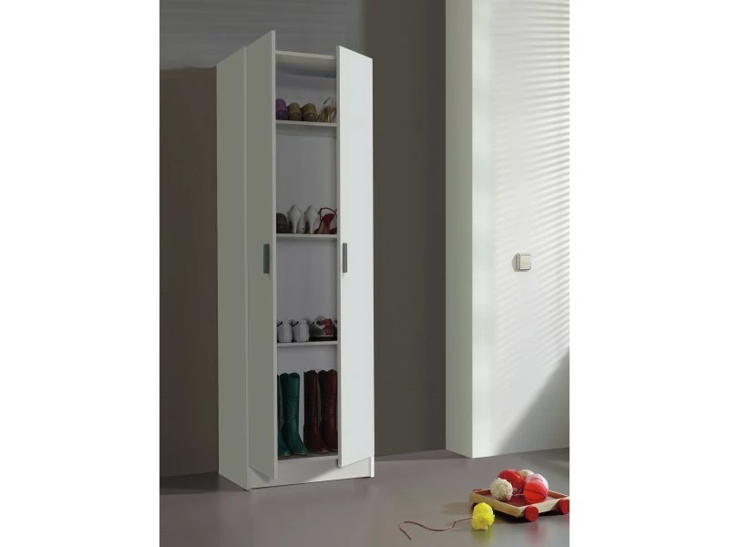 Dmora Armoire Multi-usage à Deux Portes, Couleur Blanche, 180 X 59 X 37 Cm, Modèle A 3 Dmora Armoire Multi-usage à Deux Portes, Couleur Blanche, 180 X 59 X 37 Cm, Modèle A