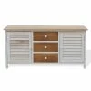 Mobili Rebecca Banc Meuble 3 Tiroirs 2 Porte Bois Blanc Beige 44x90x34 -Banquette Soldes Magasin G CNF O43758958 B