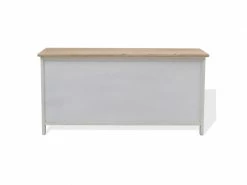 Mobili Rebecca Banc Meuble 3 Tiroirs 2 Porte Bois Blanc Beige 44x90x34 -Banquette Soldes Magasin G CNF O43758958 F