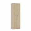 Armoire Multifonction Avec Deux Portes Battantes Et Cinq étagères Réglables En Hauteur, Couleur Chêne, Cm 180 X 59 X 37