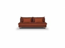 GPASPLUS Banquette Convertible 3 Places Massa - Tissu Rouge - L 195 X P 86 X H 82 Cm
