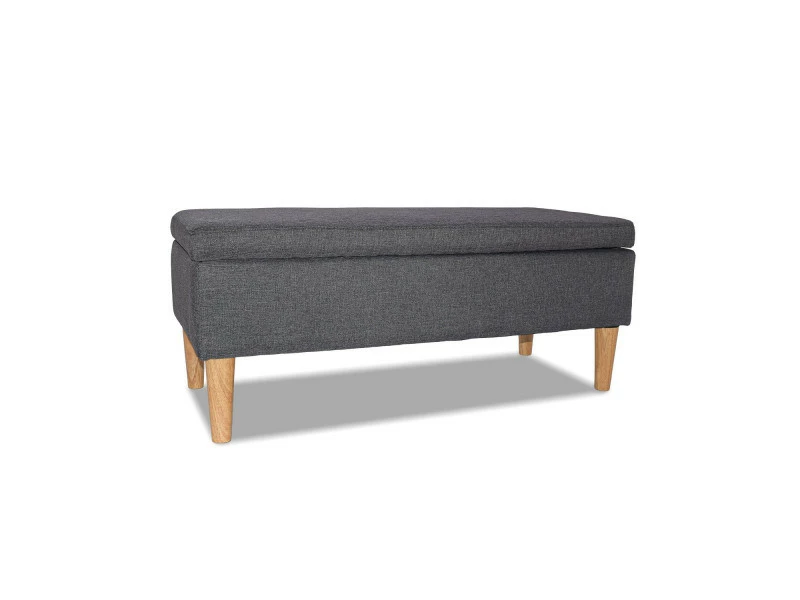 Istanbul - Coffre Pour Ottoman Avec Conteneur 42l. Banc Ottoman En Tissu Avec Siège Rembourré Et Pieds En Bois De Pin Couleur Space Grey 3 Istanbul - Coffre Pour Ottoman Avec Conteneur 42l. Banc Ottoman En Tissu Avec Siège Rembourré Et Pieds En Bois De Pin Couleur Space Grey
